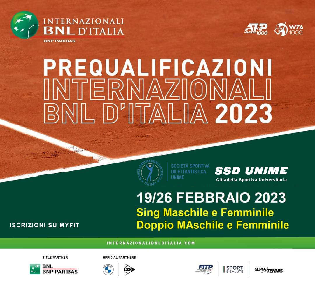 Tennis – Dal 19 al 26 febbraio alla Cittadella Sportiva Universitaria le Prequalificazioni provinciali per gli Internazionali BNL d’Italia 2023